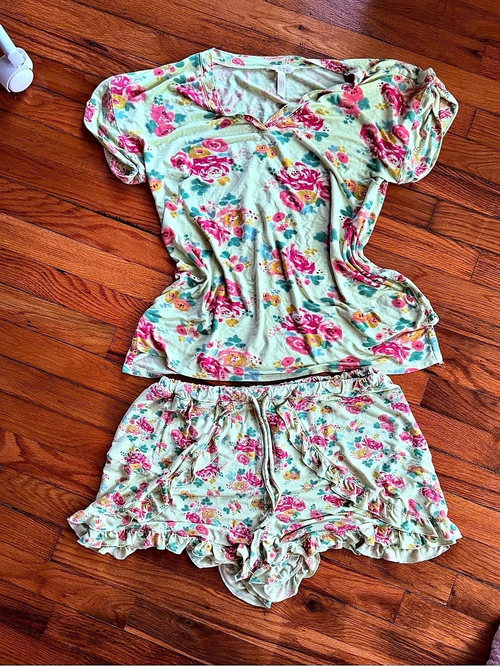 Matilda Jane Floral Tunic Size Small Green & Pink